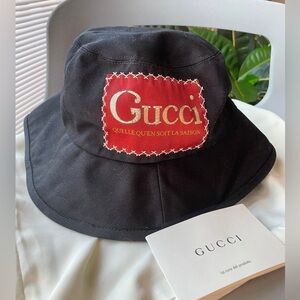 Gucci Black and Red Bucket Hat
